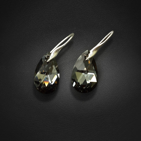 Sudraba auskari "Baroka (Silver Night)" ar Swarovski™ kristāliem